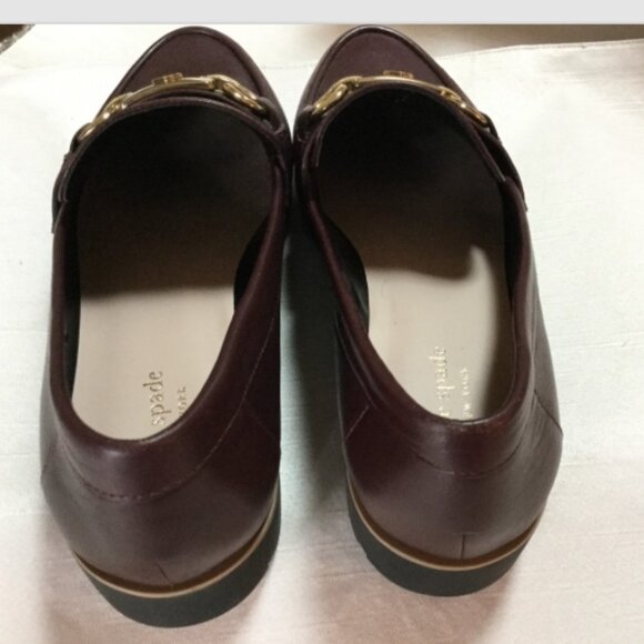 Kate Spade Women Size 9 M Kolby Loafers Shoes Slip-ons Dark Brown Leather NWOT - Picture 6 of 8